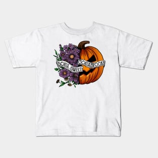 Sorta Sweet Sorta Spooky, Vintage Halloween, Flower Pumpkin Kids T-Shirt